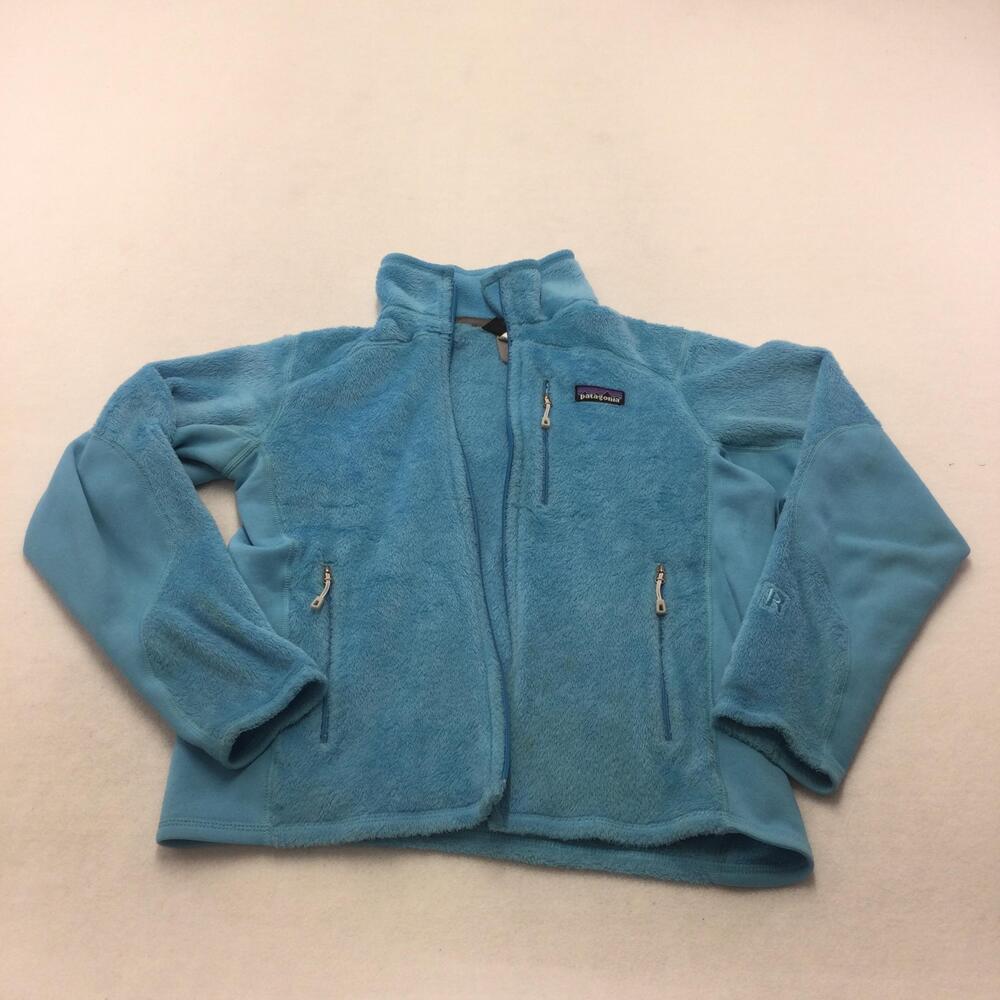 Patagonia Fleece Jacket Womens Small Blue Polartec Full Zip Pockets Outdoor